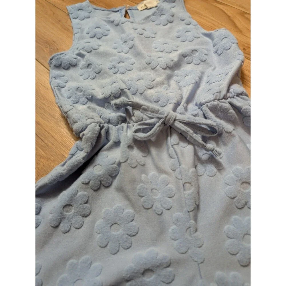 Vintage Glitter Girl Y2K Terry Daisy Romper Girls 8 Made in USA Chenille Floral
